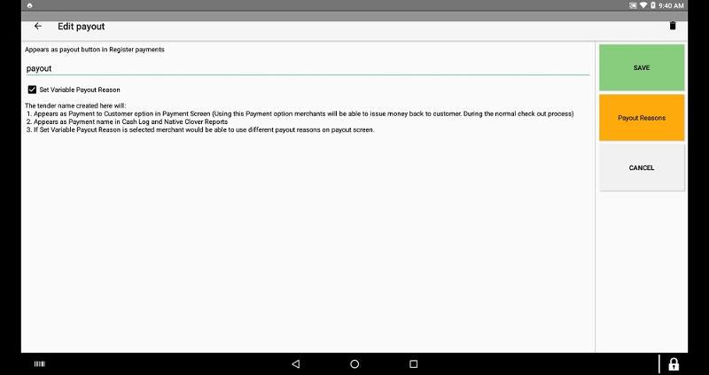 Negative Tender App for Clover POS
