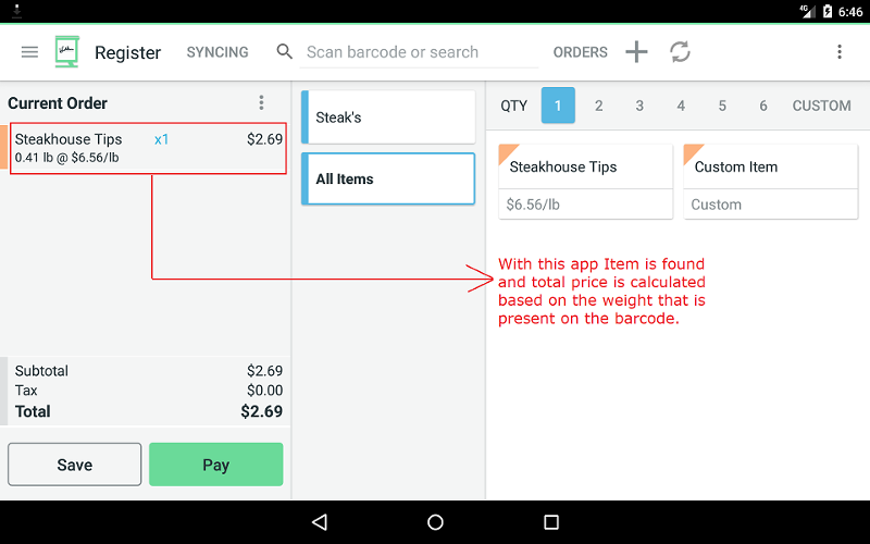 Weight Embedded Barcode Parser For Clover POS