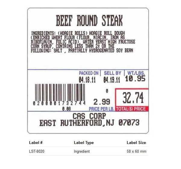 LST - 8020 - UPC with Ingredients (58x60 MM)