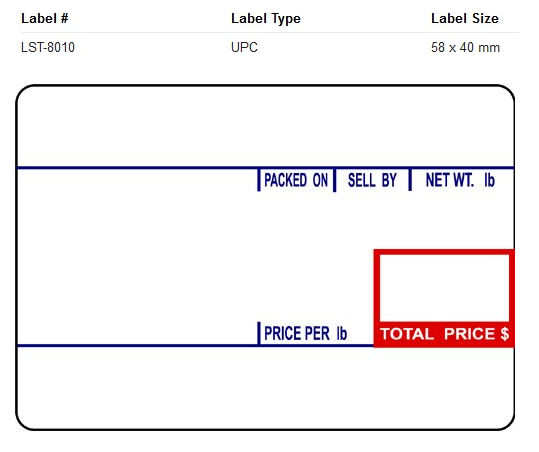 LST - 8010 - UPC (58x40 MM)